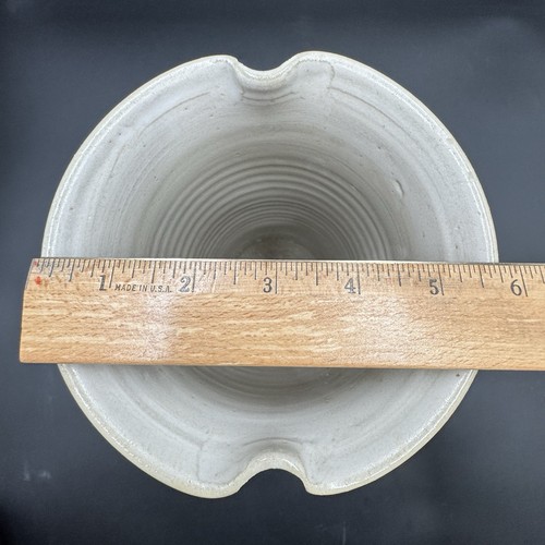 Studio Pottery Vase 11.5” Color Block Turquoise Beige Signed WC - Picture 12 of 12