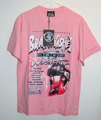 HellStar Brainwashed World Tour Pink Tee T Shirt - NWT in Branded Bag - Size S