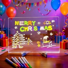 LED tableau de dessin avec 7 couleurs stylo, 30x20cm tableau magique pour les