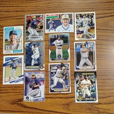 2021,22,23,23 Topps  Bazooka Donruss Chrome Heritage 11 Card Lot Mil. Brewers