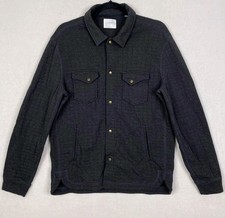 Billy Reid Jacket Mens M Grey Grid Quilted Knit Shacket