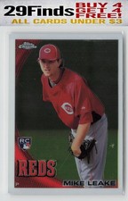 Mike Leake Rookie Baseball Card 2010 Topps Chrome #176 Cincinnati Reds. rookie card picture