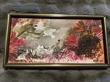 ORIGINAL ACRYLIC AND MIXED MEDIA ON CANVAS SIGNED  ARTIST LIN MARTINIQUE 8”x16”