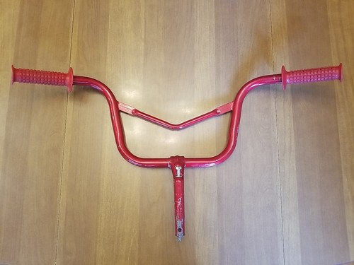 Vintage BMX Huffy Pro Thunder Red Bike HANDLEBARS with Grips - Picture 3 of 24
