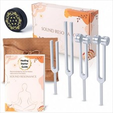 Tuning Forks for Healing Set, Including Four Frequency 128Hz, 136.1Hz, 174Hz,...