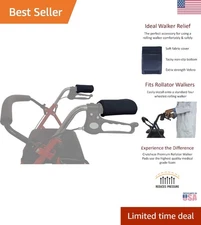 Black Ergonomic Handle Cushions – Padded Grips for Rollator Walkers, Lightweight