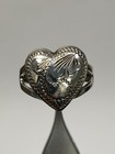 Sterling Silver Etched Floral Heart Design Ring Stamped Mexico 2.4 Grams Size 5 — photo 8