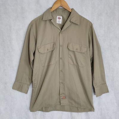 Dickies Arbeitshemd Gr. S beige hellbraun Button Down Farmer Worker Explorer
