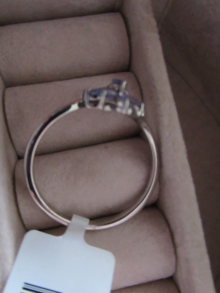 Tansanit-Ring, 925 Silber platiniert (Größe 20.00). - Bild 2 von 3