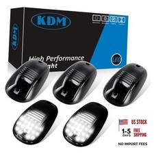 KDM Smoked Lens Led Cab Roof Top Marker Lights assembly Smoked Lens-White Light