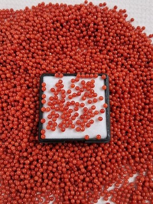 50 Fuß Stück mediterrane rote Korallenperlen: 2,5 mm runde Edelsteinperlen