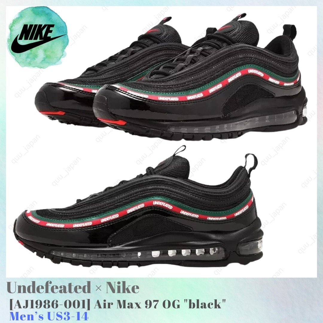 Undefeated × Nike Air Max 97 OG black AJ1986-001 Men's US3-14 NEW