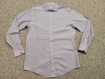 Brooks Brothers Shirt Mens 16.5 - 6/7 Multi Striped Button Up Long Sleeve Regent