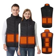 Men and Women Heated Vest with 9 Heating Medium Black With 9 Heating Zones