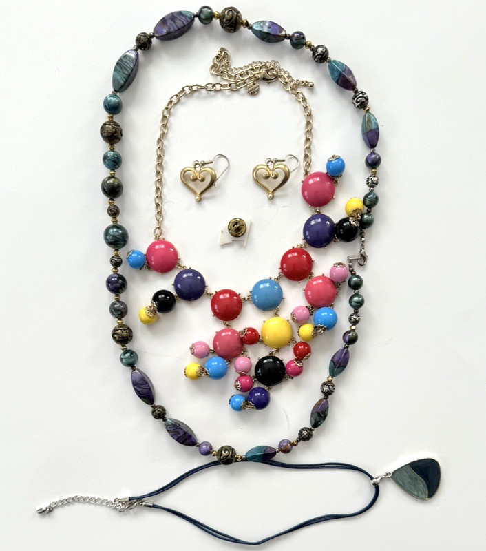 Vintage Costume Jewelry lot Wearable Earrings  and Necklesses