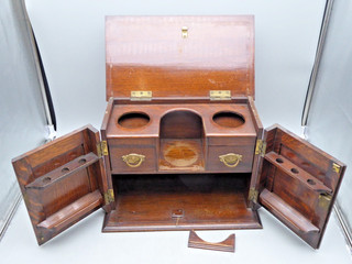 Vintage Smokers Cabinet Cigar Cigarette Tobacco Cabinet Lockable Art Deco