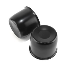 2Pcs 4.25" Push Through Wheel Center Caps 4.25" Hub 3.66" H Matte Black