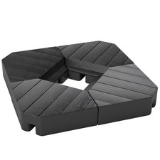 Outsunny Set 4 Mattonelle Basamento per Ombrellone a Braccio Riempibili Nero