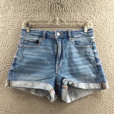 American Eagle Mom Shorts Womens 4 (actual 29x2.5) Blue Denim Mid Rise Cuffed