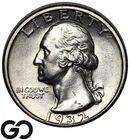 1932-D Washington Quarter *Key Date, 1st Year Issue* Icy White Choice BU++