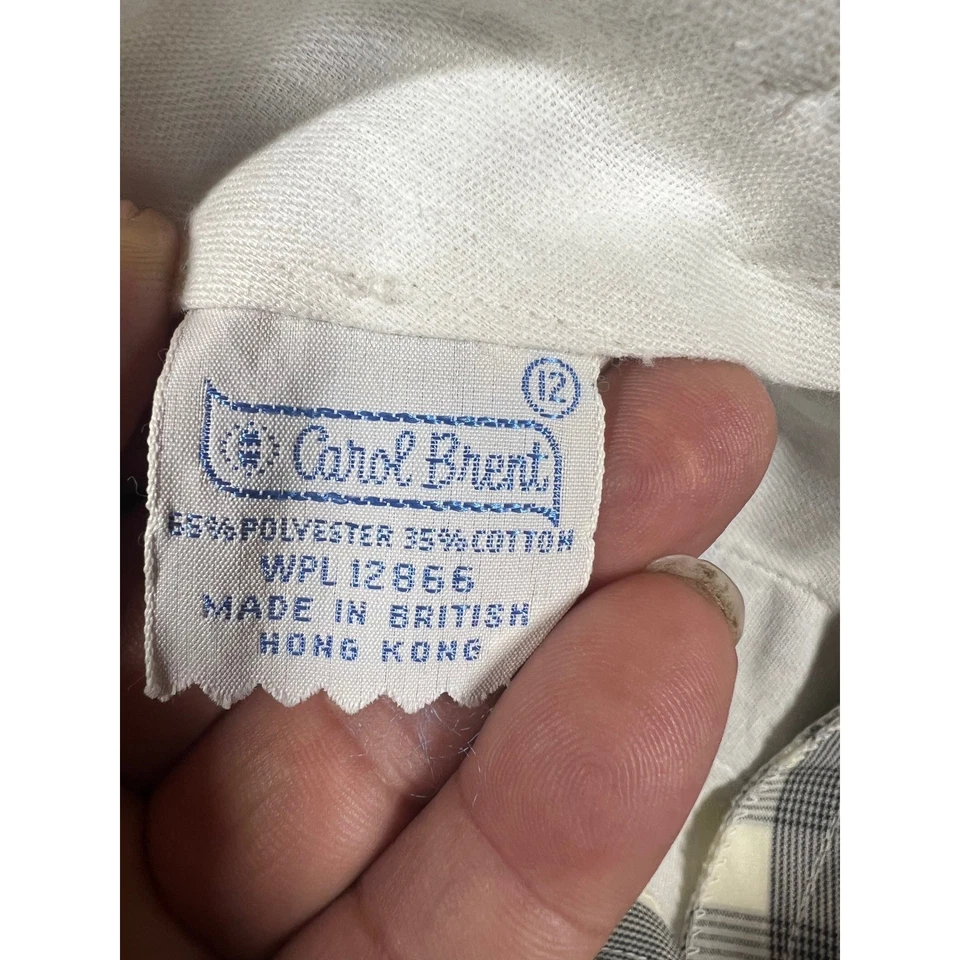 Carol Brent Plaid Shorts Vintage High Waist Side Button Closure Size 12 - Image 3 of 4