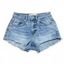 Garage 100 cotton blue denim shorts raw hem boho grunge streetwear Size 00