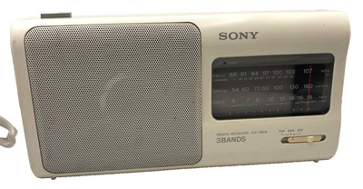 Sony ICF-780S 3 Band Radio White FM MW SW Portable Receiver AC