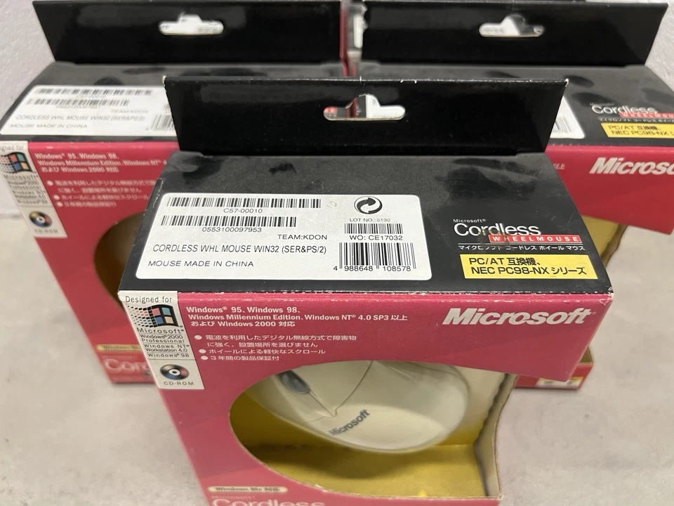 Vintage Microsoft Computer Cordless Wheel Mouse JAPAN IMPORT Windows ME 95 98 XP - Image 4 of 4