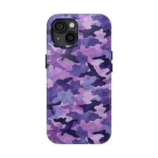 Purple Camo Phone Tough Case, Gift For Hunter Fans