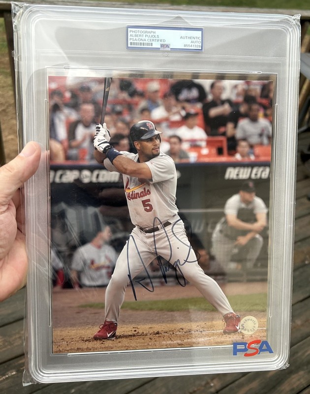 Albert Pujols PSA Slabbed Signed & Framed 8x10. PSA Authenticated