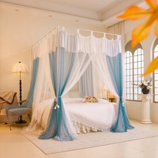 Zanzariera Doppio Strato Stile Matrimonio Zanzariera per Letto Tettoia Antipolvere Set