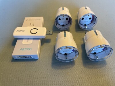 Zwave Starterkit: Aeotec Zwave Plus Stick + 4 Fibaro Steckdosen