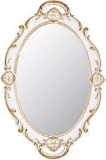 Eaoundm 14.5 x 10 inchs Oval Antique Decorative Wall Mirror Vintage White