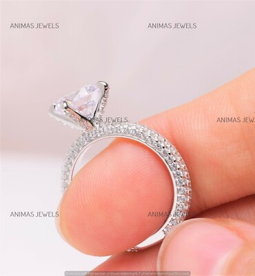 2 CT Round Cut Lab-Created Diamond Solitaire Wedding Ring 14K White ...