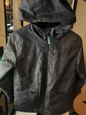 Champion Jacket Youth Medium Black Gray Windbreaker Camouflage Hooded Kids Boys