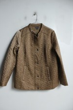 Nina Leonard Womens Quilted Jacket - Gold - Size L Large (e18)