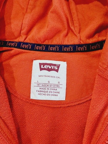 Rare Youth Levi's "Planet Earth" Full Zip Hoodie Jacket Orange Large 12-13 YRS - Picture 5 of 8