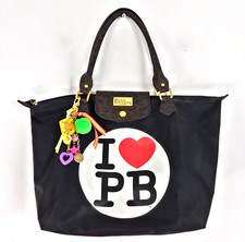 Paul's Boutique Black Handbag “i Love Pb” Large Keyring Embellishment
