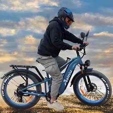 26" Adult Electric Bike 1800W 52V 30Ah 35MPH Bicycle Fat Tire E-Mountain Bike