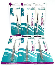 Trim Slant Tip Tweezers Professional Grade Stainless Steel Eyebrow Hair Remover