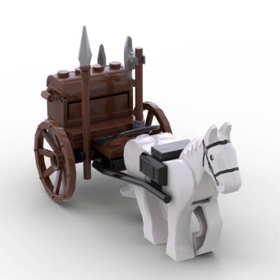 MOC: Medieval Supply Wagon 36 Pieces moc-87090 Building Toys Set  Gift