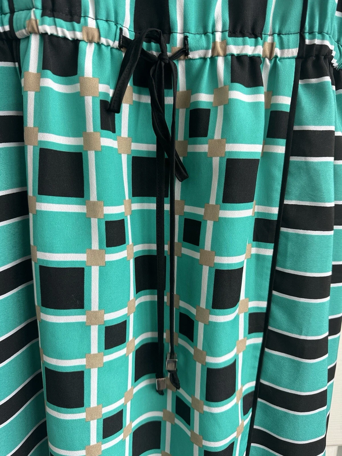 Maxi abito estivo leggero Michael Kors MK blu nero a righe extra small XS