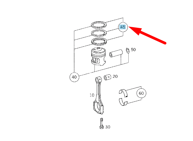 MERCEDES-BENZ CL C215 Engine Piston Ring A1370300124