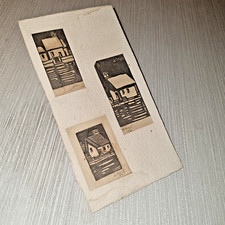 Le Casette - Tecnica Mista - Vignette su Carta - Prima Metà '900 (A. Asturi)