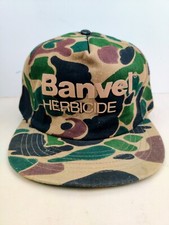 Vintage USA MADE Camo Puffy Banvel Farm Hunting Trucker Hat Snapback Cap 80s 90s
