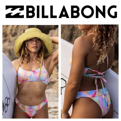 BNWT BILLABONG A DIV LACE UP TRILET TOP & SKIMPY BOTTOMS (MED) RRP $152