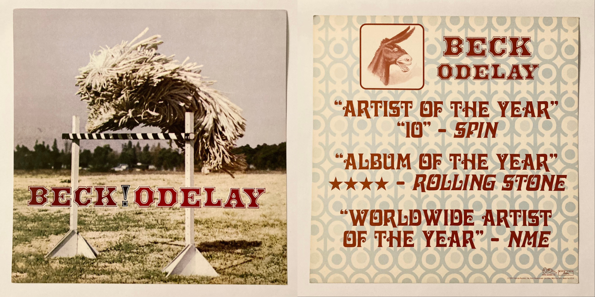 BECK Odelay POSTER 12x12 LP CD 2-Sided Record Store Promo Display