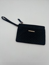Tommy Hilfiger Women Black Logo Printed Large Wristlet Wallet Clutch Bag