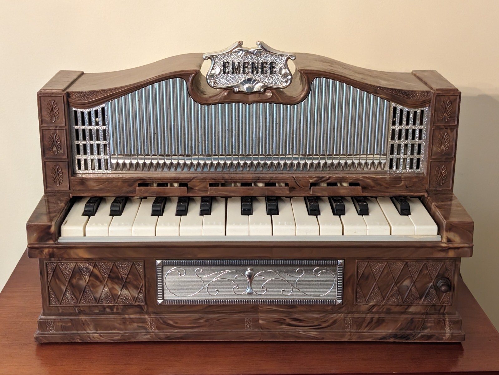 Vintage Emenee Electric Golden Pipe Organ Original Owner Excellent
