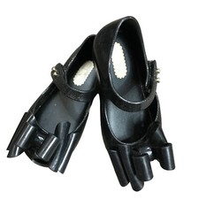 Mini Melissa Ultragirl Sweet Bow Flats Mary Jane Shoes Black Glitter Baby Size 6
